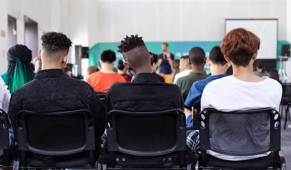 Students sitting in a class