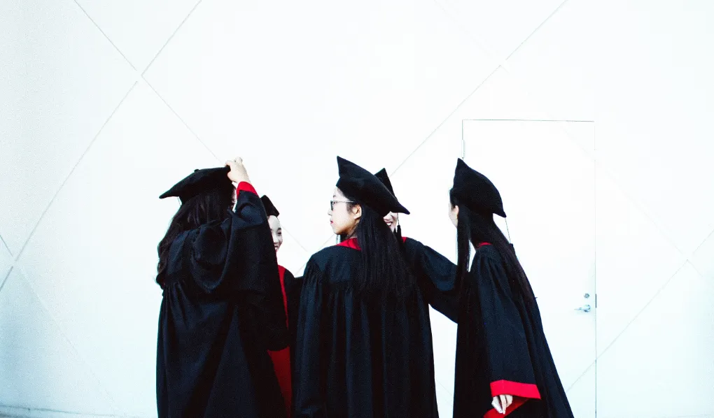 Group of female students at graduation
