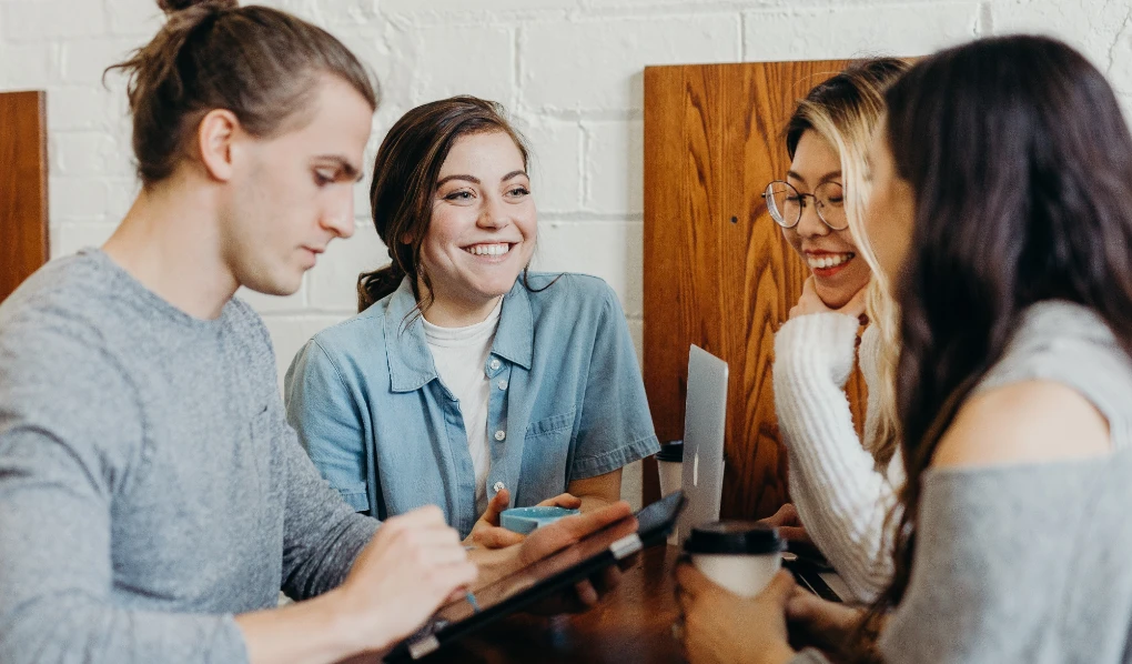 Group of students having coffee