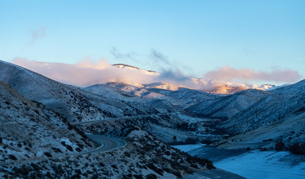 Snowy mountain landscape
