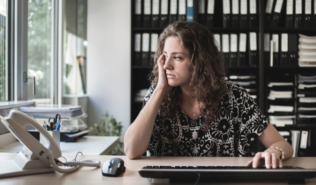 Young female student looking distracted