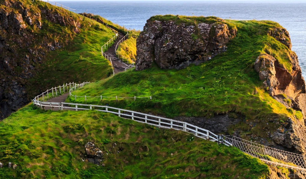 Walking path on the cliffs in Ireland