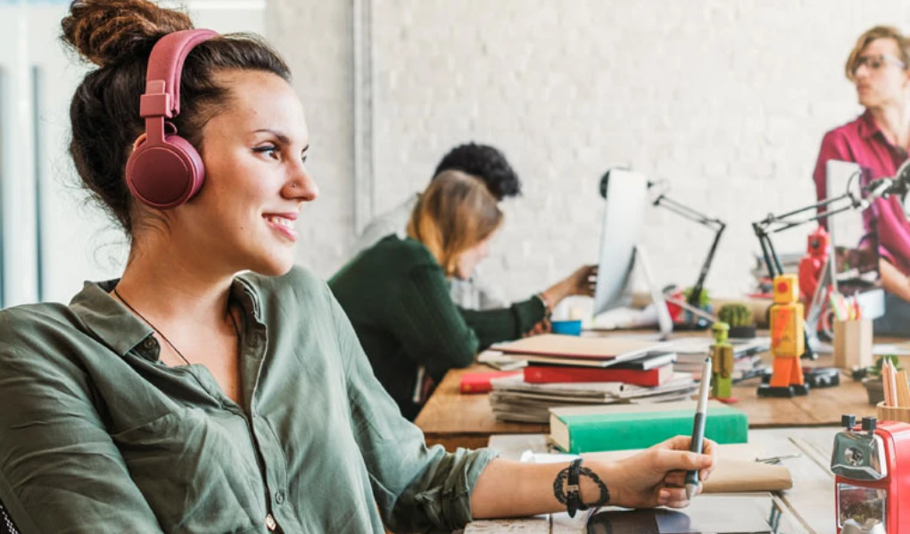 Female designer in meeting in office setting